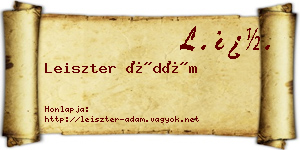 Leiszter Ádám névjegykártya
