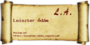 Leiszter Ádám névjegykártya
